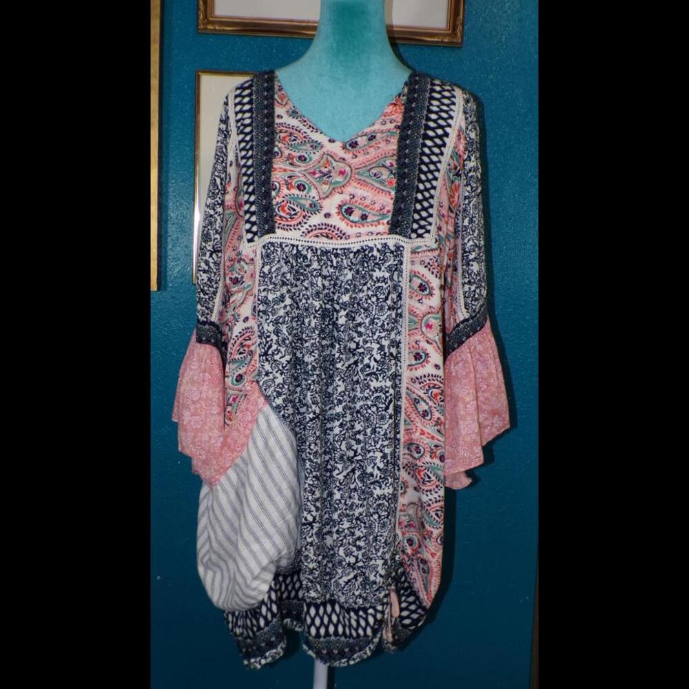 Shari B. Green Re-Made in America Dress - Bell Sleeves